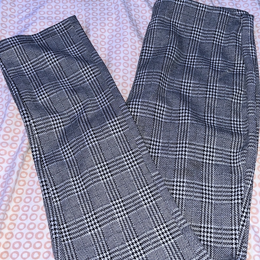Grey plaid pants
